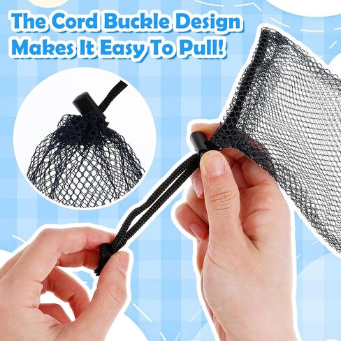 10 Pcs Small Mesh Bags Drawstring Black Mesh Bags Laundry Bags Large Nylon Mesh Gift Dishwasher Bag with Sliding Small Travel Stuff Bags Drawstring Net Bag for Travel Goods Storage Bags, 6x4 Inch in Saudi Arabia