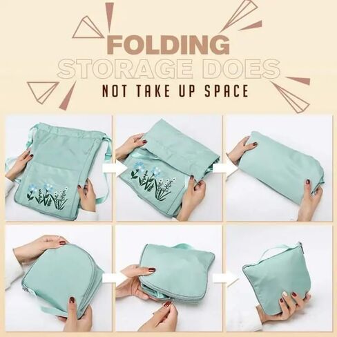 Foldable Women Drawstring Backpack, Shopping Bag, Waterproof Portable Travel Backpack for Sports Yoga Fitness (Light Blue) in Saudi Arabia