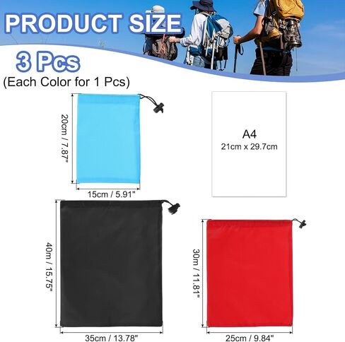 Drawstring Bag with Toggle, Stuff Sack String Waterproof Travel Storage Bags Cinch Stuff Pouch -Fitting for Gym in Kuwait