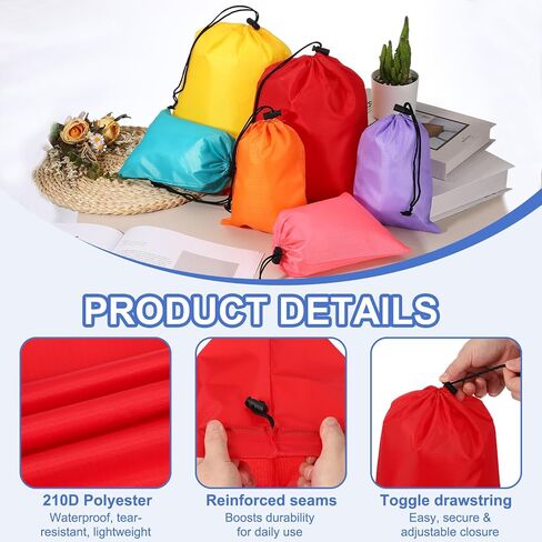 Drawstring Bag with Toggle, Stuff Sack String Waterproof Travel Storage Bags Cinch Stuff Pouch -Fitting for Gym in Kuwait