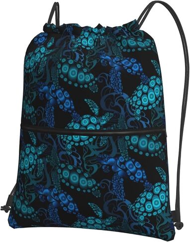 JOOCAR Rainbow Drawstring Bag LGBT Pride Gay Black Backpack Draw String Bags Waterproof Lightweight Sports Beach Gym Sackpack Zipper Pocket for Men Women in Saudi Arabia