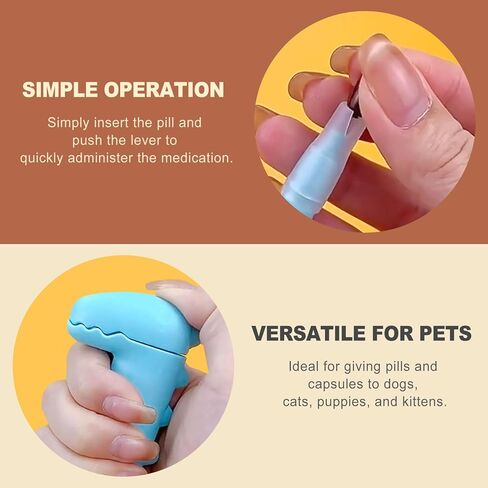 Pet Pill Pusher with 2 Soft Silicone Tips for Dogs and Cats Oral Medicine Syringe Tablet Capsule Dispenser for Small Animals Easy Medication Feeder Tool in Saudi Arabia