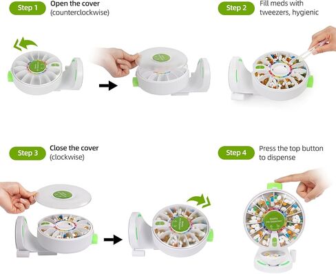 14-Day Standing Pill Dispenser with One-Press, No-Flip Design - Wall-Mountable or Free-Standing, 14 Large Compartments, Daily Medication Organizer for Seniors, Elderly in Saudi Arabia