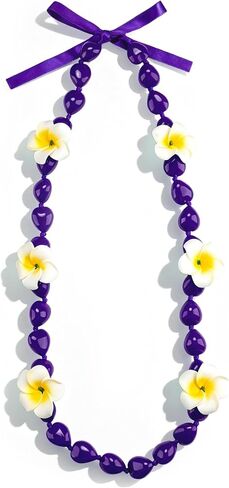 On-Airstore Graduation Kukui Nuts Lei Class of 2026 Hawaiian Leis with Artificial Plumeria Flowers Adjustable Bow Ribbon for Men Women in Kuwait