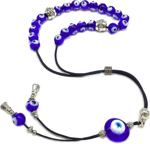 EVIL EYE COLLECTION Bracelet -Necklace - Keychain - Worry Beads - Prayer Beads -Komboloi - Begleri - Shawl - Hamsa - Handbag Holders (Handmade Evil Eye Greek Komboloi-8 mm, 21 Beads-) in Saudi Arabia
