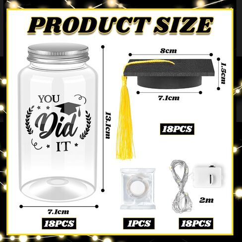 18Pcs 2026 Graduation Centerpieces for Tables,Graduation Table Decorations, Mason Jars for Centerpieces with Graduation Caps,Graduation Decorations for College High School Congrats Grad Party Supplies in Saudi Arabia