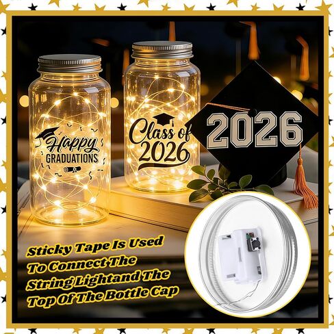 18Pcs 2026 Graduation Centerpieces for Tables,Graduation Table Decorations, Mason Jars for Centerpieces with Graduation Caps,Graduation Decorations for College High School Congrats Grad Party Supplies in Saudi Arabia