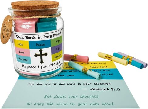 Bible Verse Jar for Women – Large Print & Writeable Scripture Strips – Easy-to-Read Christian Gift for Daily Reflection, Prayer & Journaling in Kuwait