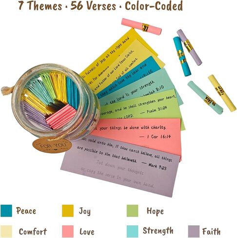 Bible Verse Jar for Women – Large Print & Writeable Scripture Strips – Easy-to-Read Christian Gift for Daily Reflection, Prayer & Journaling in Kuwait