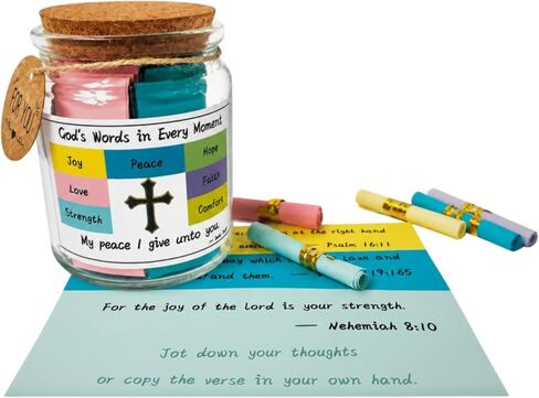 Bible Verse Jar for Women – Large Print & Writeable Scripture Strips – Easy-to-Read Christian Gift for Daily Reflection, Prayer & Journaling in Kuwait
