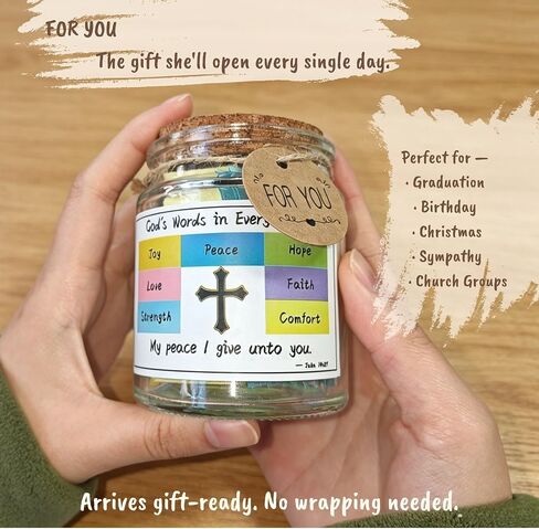 Bible Verse Jar for Women – Large Print & Writeable Scripture Strips – Easy-to-Read Christian Gift for Daily Reflection, Prayer & Journaling in Kuwait