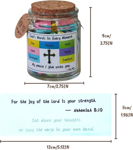 Bible Verse Jar for Women – Large Print & Writeable Scripture Strips – Easy-to-Read Christian Gift for Daily Reflection, Prayer & Journaling in Kuwait