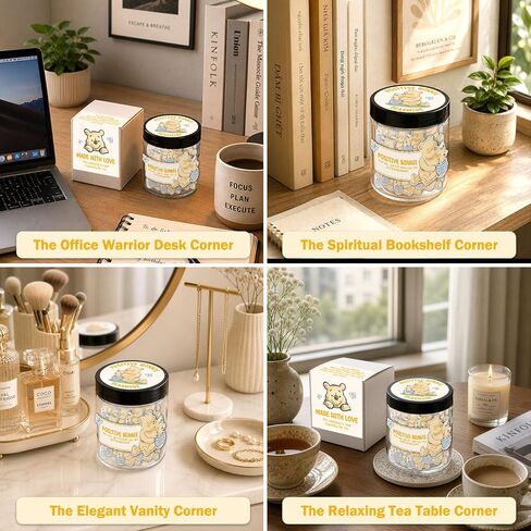 Winnie Positive Affirmation Cards Jar, Winnie Positive Energy Cards Emotional Support Gift Jar for Teens & Men, Female, The Pooh Anxiety Relief Items, 60 Cards Daily Motivational Self Care Gift female in Saudi Arabia