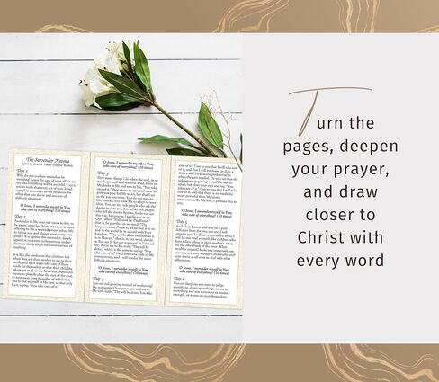 Trendzeen Surrender Novena Chaplet - Glass Surrender Novena Rosary Chaplet, Trifold Surrender Novena Pamphlet, Our Father Prayer Card - Don Dolindo Surrender Novena Set, Total 3 Items in Kuwait