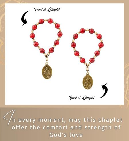 Trendzeen Surrender Novena Chaplet - Glass Surrender Novena Rosary Chaplet, Trifold Surrender Novena Pamphlet, Our Father Prayer Card - Don Dolindo Surrender Novena Set, Total 3 Items in Kuwait