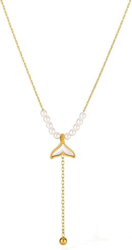 Dainty Lariat Necklace 14k Gold Plated Long Y Necklace for Women Bar Pendant Adjustable Collarbone Chain Necklaces Chic Jewelry Gift in Saudi Arabia