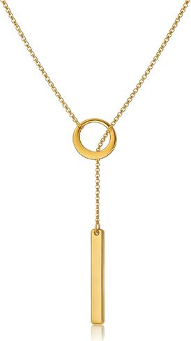 Dainty Lariat Necklace 14k Gold Plated Long Y Necklace for Women Bar Pendant Adjustable Collarbone Chain Necklaces Chic Jewelry Gift in Saudi Arabia