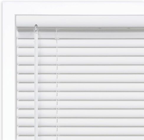 DEZ FURNISHINGS Premium Cordless 1" Room Darkening Vinyl Mini Blinds, 62" W x 64" H, White in Kuwait