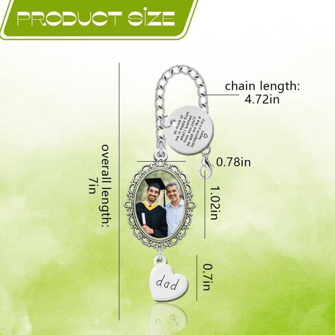 Personalized Graduation Tassel Photo Charm for Dad Memorial Gifts for Loss of Father Memorial Picture Frame for Graduation Cap Decor for Graduate Photo Charm Tassel Hanging Ornament for Loss of Dad in Saudi Arabia