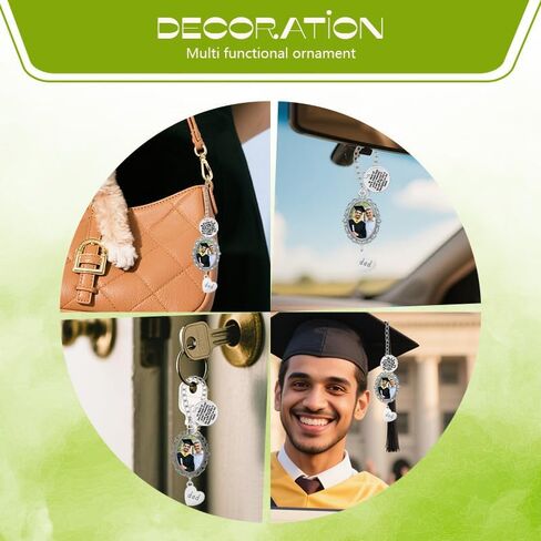 Personalized Graduation Tassel Photo Charm for Dad Memorial Gifts for Loss of Father Memorial Picture Frame for Graduation Cap Decor for Graduate Photo Charm Tassel Hanging Ornament for Loss of Dad in Saudi Arabia