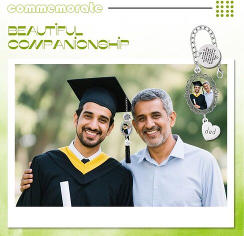 Personalized Graduation Tassel Photo Charm for Dad Memorial Gifts for Loss of Father Memorial Picture Frame for Graduation Cap Decor for Graduate Photo Charm Tassel Hanging Ornament for Loss of Dad in Saudi Arabia
