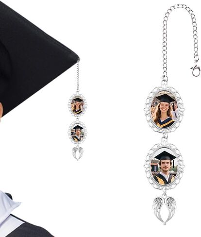Personalized Graduation Tassel Photo Charm for Dad Memorial Gifts for Loss of Father Memorial Picture Frame for Graduation Cap Decor for Graduate Photo Charm Tassel Hanging Ornament for Loss of Dad in Saudi Arabia