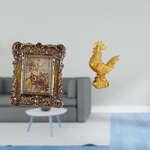 Fenteer Photo Frame Retro Photo Frame Ornate Table Picture Hanging Photo Frame Chicken Sculpture Resin Material Lifelike Details Suitable for Home in Kuwait
