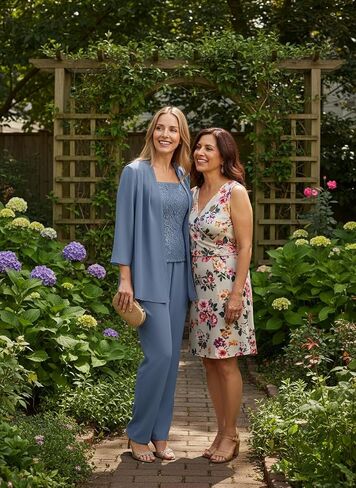 3 قطع بدلة أم العروس للنساء من الشيفون والدانتيل ملابس سهرة رسمية مع سترة WT028 in Kuwait