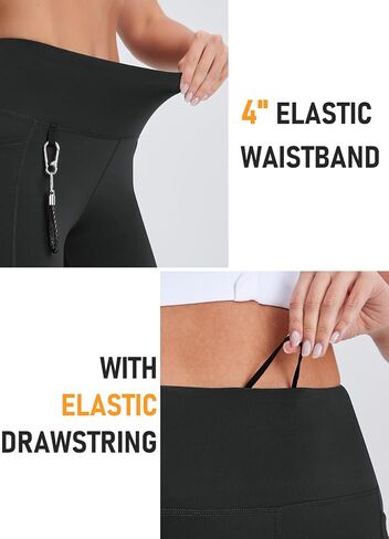 Women's 14" Long Biker Shorts Tummy Control Knee Length Hiking Shorts Capri Leggings Bermuda Shorts with Pockets in Kuwait