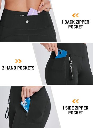 Women's 14" Long Biker Shorts Tummy Control Knee Length Hiking Shorts Capri Leggings Bermuda Shorts with Pockets in Kuwait