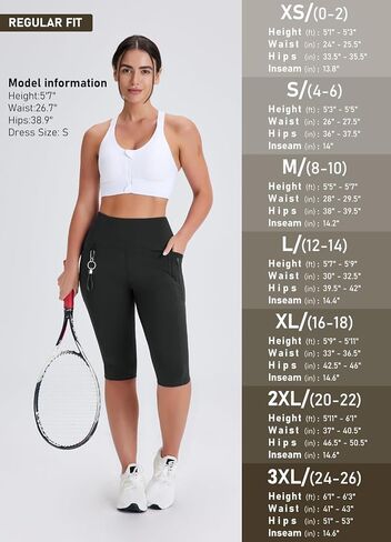 Women's 14" Long Biker Shorts Tummy Control Knee Length Hiking Shorts Capri Leggings Bermuda Shorts with Pockets in Kuwait