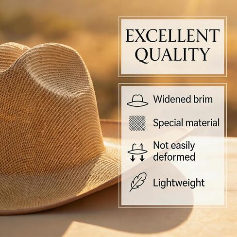 SeptCity Straw Cowboy Hat for Women, Western Cowgirl Hat for Beach, Summer Breathable Coastal Country Hats for Music Festivals Western Cowboy Costume Accessories for Halloween Natural in Saudi Arabia