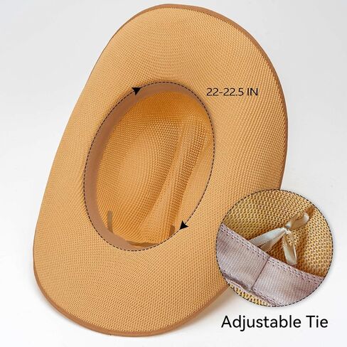 SeptCity Straw Cowboy Hat for Women, Western Cowgirl Hat for Beach, Summer Breathable Coastal Country Hats for Music Festivals Western Cowboy Costume Accessories for Halloween Natural in Saudi Arabia