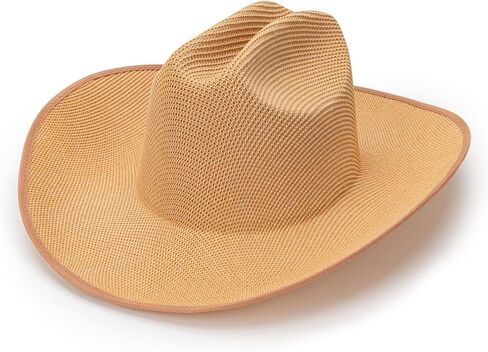 SeptCity Straw Cowboy Hat for Women, Western Cowgirl Hat for Beach, Summer Breathable Coastal Country Hats for Music Festivals Western Cowboy Costume Accessories for Halloween Natural in Saudi Arabia