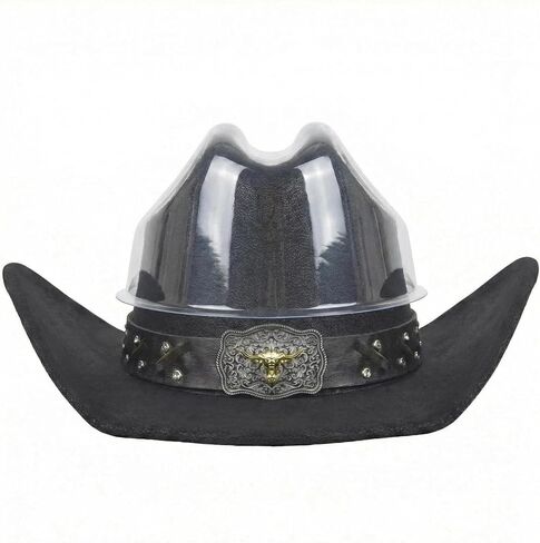 Cowboy Hat for Men Women – Microfiber Faux Leather Western Hat, Medium Size (21.5-22.5 Inch Head Circumference) in Saudi Arabia