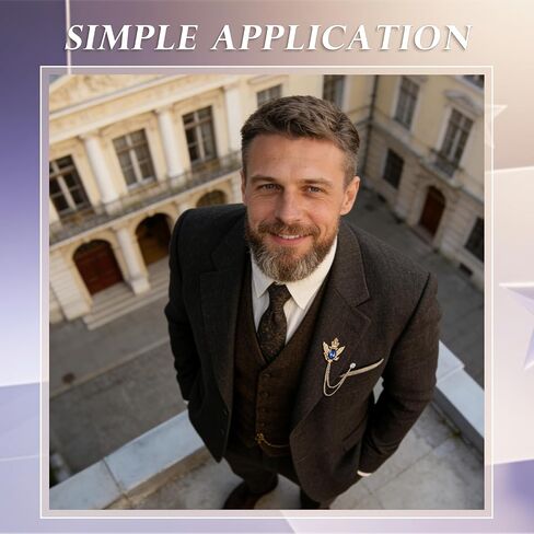 5PCS Men's Brooch Suit Pin Crystal Rhinestone Crown Hanging Chain Tassel Brooch with Stone Detailing Rose Floral Lapel Pins Stick Suit Tuxedo Accessory for Men in Saudi Arabia