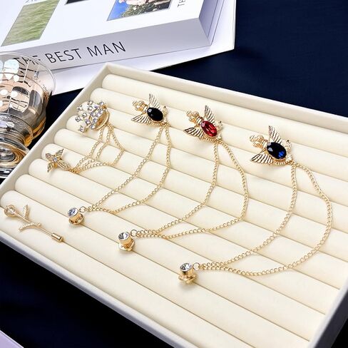 5PCS Men's Brooch Suit Pin Crystal Rhinestone Crown Hanging Chain Tassel Brooch with Stone Detailing Rose Floral Lapel Pins Stick Suit Tuxedo Accessory for Men in Saudi Arabia