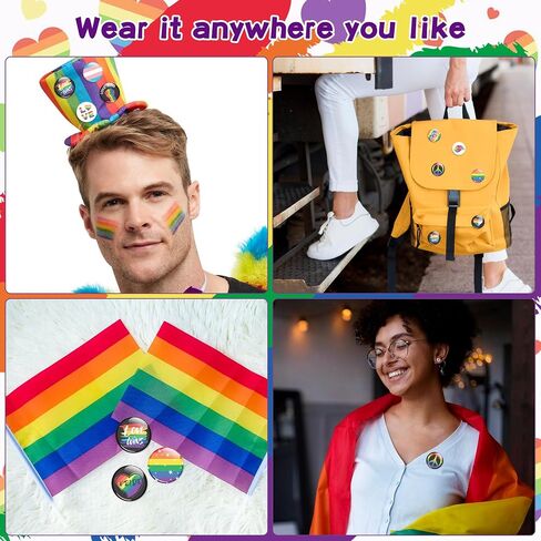 Gay Pride Button Pins Rainbow LGBT Round Badges Love is Love Heart Bisexual Proud Brooch Pin for Parade Festival Activity Decorations Party Favors Supplies Clothe Bag Hat Accessories in Saudi Arabia