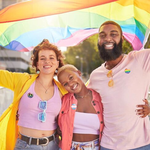 Gay Pride Button Pins Rainbow LGBT Round Badges Love is Love Heart Bisexual Proud Brooch Pin for Parade Festival Activity Decorations Party Favors Supplies Clothe Bag Hat Accessories in Saudi Arabia