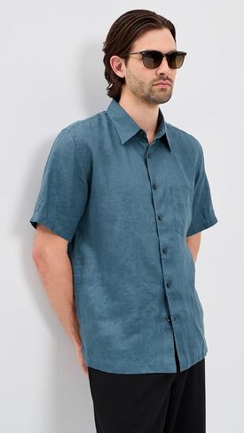 Theory Men's Irving Relaxed Linen Shirt in Kuwait