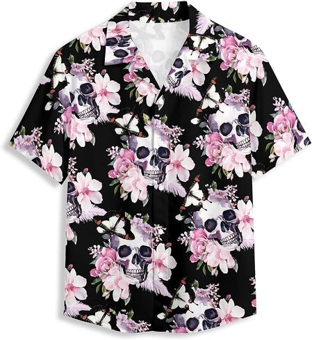 80S 90S Duck Men's Hawaiian Shirt Short Sleeve Floral Button Down Shirts Tropical Holiday Beach Shirts in Saudi Arabia