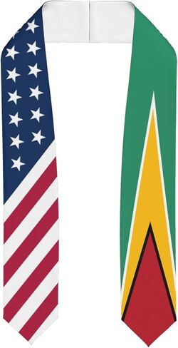 Country Flag And Usa Flag Graduation Stole Sash For Study Aboard International Students in Saudi Arabia