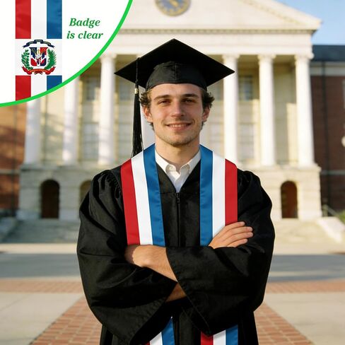 Dominican Republic Graduation Sash Stole International Study Abroad Unisex Country Flag Graduation Scarf in Kuwait