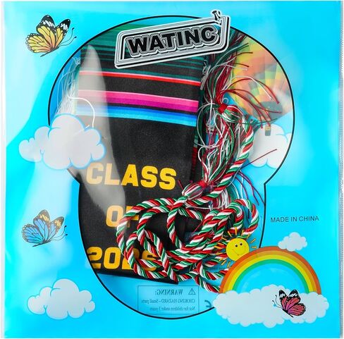 WATINC First Generation Graduation Stole - 2PCS Class of 2026 Mexican Sarape Stole Sash with Honor Cord for Hispanic, Mexico Grad Estolas Para Graduación Authentic Scarf for Ceremony Gift Supplies in Kuwait