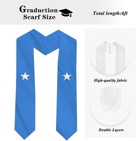 Somalia Country Flag Graduation Stole Sash Double-Layer Ceremonial Scarf in Saudi Arabia