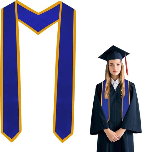 Graduation Stole, Plain Graduation Sash 70'' Long Unisex Adults Honor Sash with Trim Graduation Stole Class of 2026 in Saudi Arabia