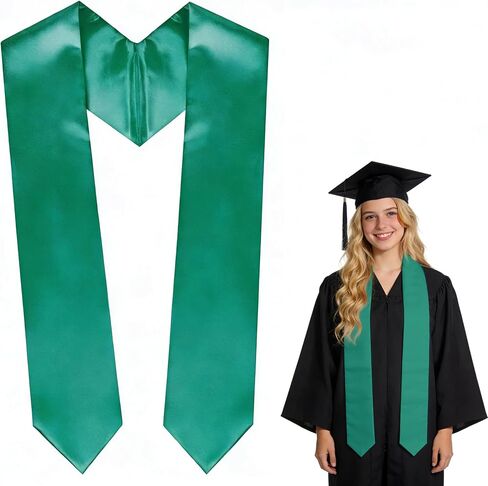 72 Inch Plain Graduation Stole - Unisex Adult Graduation Sash Class of 2025 & 2026 With Classic Tips in Saudi Arabia