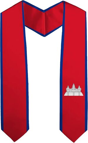 Cambodia Flag Graduation Stole Embroidery Sash for Study Aboard International Students Adult Unisex Gifts in Saudi Arabia