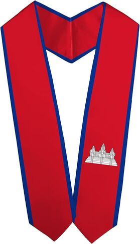 Cambodia Flag Graduation Stole Embroidery Sash for Study Aboard International Students Adult Unisex Gifts in Saudi Arabia