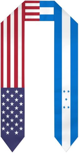 Honduras & USA United States Flag Graduation Stole For International Student Sash Stole Pride Cheers Shawls in Saudi Arabia